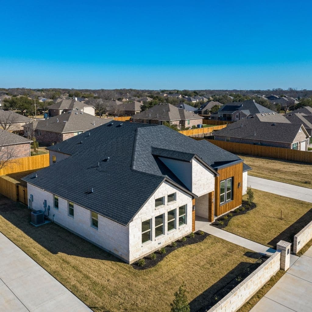 Aerial view of Arlington TX residential neighborhoods near AT&T Stadium